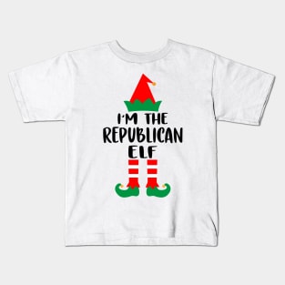 I'm The Republican Elf Family Matching Group Christmas Costume Pajama Funny Gift Kids T-Shirt